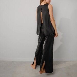 Lunya Washable Silk Back Slit Pant Set NWT